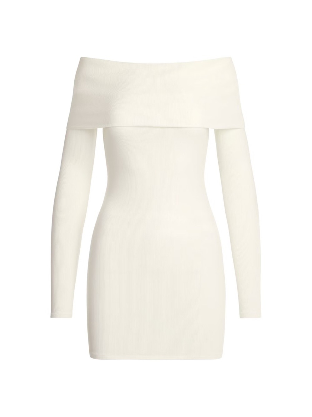 NWT SKIMS Off-Shoulder Ribbed Mini Dress in White - Picture 4 of 5